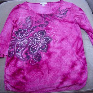 Sequined Top Pink Dress Barn Size L